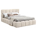 Postel s kovovým roštem a úložným prostorem, 140x200, béžová, SORELA