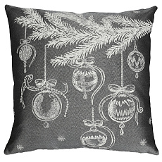 Polštář s výplní - šedý vánoční motiv, 100% polyester, 45 x 45 cm Polštář s výplní - šedý vánoční motiv, 100% polyester, 45 x 45 cm
