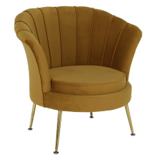 Křeslo ve stylu Art-deco, hořčicová Velvet látka/gold chrom-zlatý, NOBLIN NEW Křeslo ve stylu Art-deco, hořčicová Velvet látka/gold chrom-zlatý, NOBLIN NEW