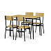 Jídelní set s 4 židlemi, 110x70x76cm, mdf, divoký dub, AUT-O2155 OAK