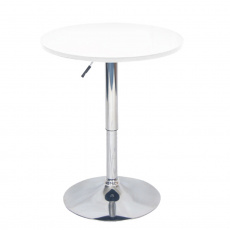 Barový stůl s nastavitelnou výškou, bílá, průměr 60 cm, BRANY NEW Barový stůl s nastavitelnou výškou, bílá, průměr 60 cm, BRANY NEW