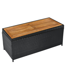 Zahradní úložný box/lavice, černá/přírodní/krémová, BEMUS Zahradní úložný box/lavice, černá/přírodní/krémová, BEMUS