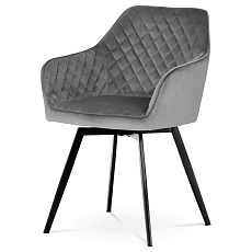 Jídelní židle, šedá, sametová látka, DCH-425 GREY4