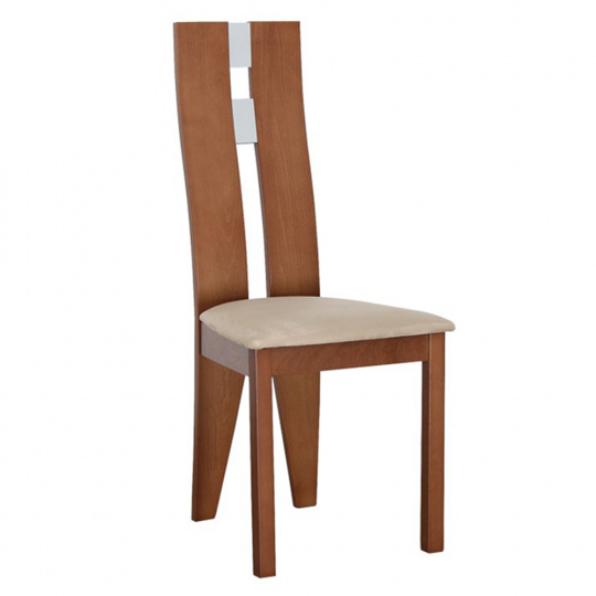 Dřevěná židle, třešeň / látka béžová, BONA