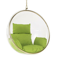 Závěsné křeslo, transparentní/zlatá/zelená, BUBBLE TYP 1 Závěsné křeslo, transparentní/zlatá/zelená, BUBBLE TYP 1