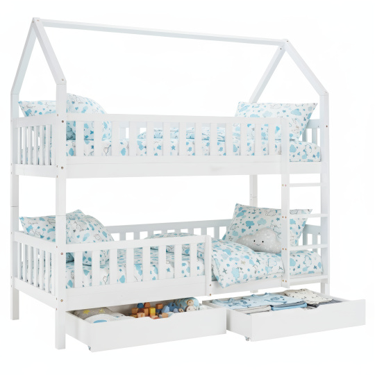 Montessori patrová postel, bílá, VENITA TYP 2 Montessori patrová postel, bílá, VENITA TYP 2