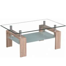 Konferenční stolek, dub sonoma/sklo, LIBOR NEW