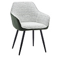 Designové křeslo, zelená/světle šedý melír/černá, KATŘEL