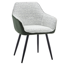 Designové křeslo, zelená/světle šedý melír/černá, KATŘEL
