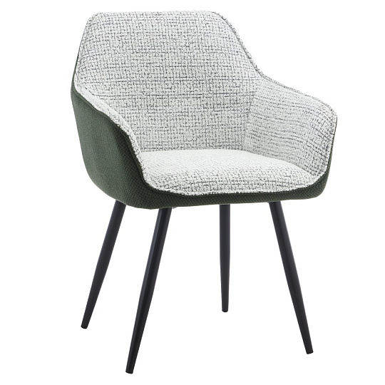 Designové křeslo, zelená/světle šedý melír/černá, KATŘEL Designové křeslo, zelená/světle šedý melír/černá, KATŘEL