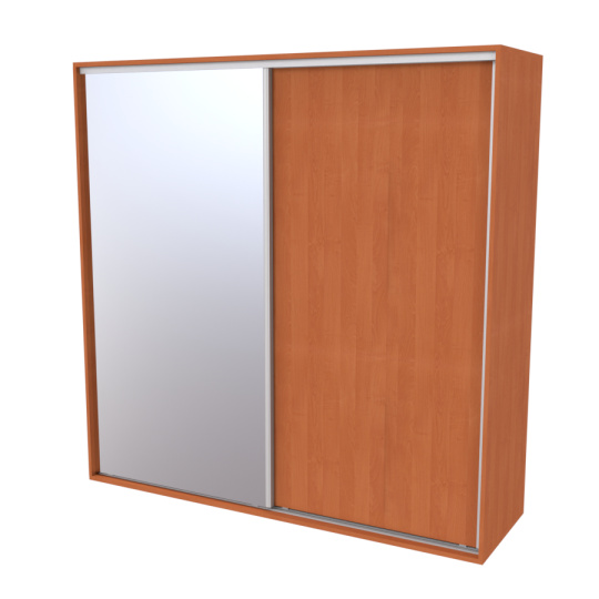 Nábytek Mikulík Vranovice Skříň FLEXI 2 š.220cm v.220cm : 1x dveře plné , 1x zrcadlo - olše