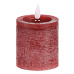 Svíčka široká, sloupcovitá - parafín, LED osvětl. a časovač, červená