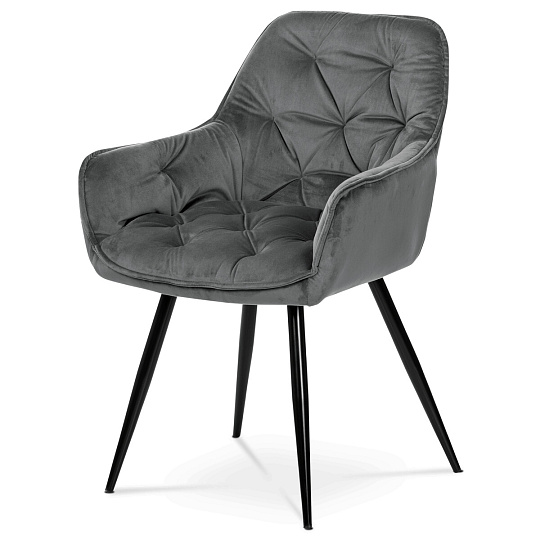Jídelní židle, šedá, sametová látka, DCH-421 GREY4