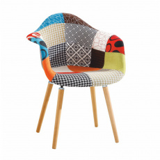 Křeslo, látka patchwork/buk, KADIR NEW TYP 1 Křeslo, látka patchwork/buk, KADIR NEW TYP 1