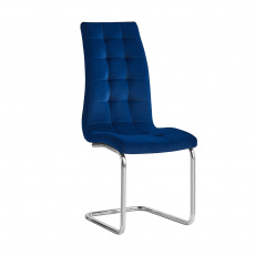 Jídelní židle, modrá Velvet látka / chrom, SALOMA NEW Jídelní židle, modrá Velvet látka / chrom, SALOMA NEW