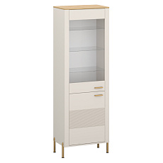 Vitrína, kašmír/dub kamenný, RUNOL 1D1W