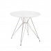 Jídelní stůl, chrom / MDF, bílá extra vysoký lesk HG, průměr 80 cm, RONDY