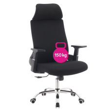 Kancelářské křeslo, černá/chrom, nosnost 150 kg, HOLGER Kancelářské křeslo, černá/chrom, nosnost 150 kg, HOLGER