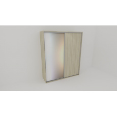 Skříň FLEXI 2 š.220cm v.240cm : 1x dveře plné , 1x zrcadlo Skříň FLEXI 2 š.220cm v.240cm : 1x dveře plné , 1x zrcadlo