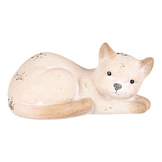Kočka - keramická figurka, ležící, vel. L, barva krémová Kočka - keramická figurka, ležící, vel. L, barva krémová