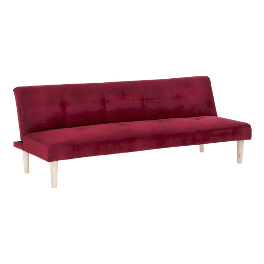 Pohovka rozkládací, bordó Velvet látka / dub, ALIDA Pohovka rozkládací, bordó Velvet látka / dub, ALIDA