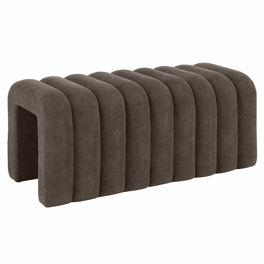 Designová lavice, hnědá látka, SUNDO Designová lavice, hnědá látka, SUNDO