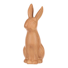 Zajíc - polyresinová figurka, malá, imitace dřeva