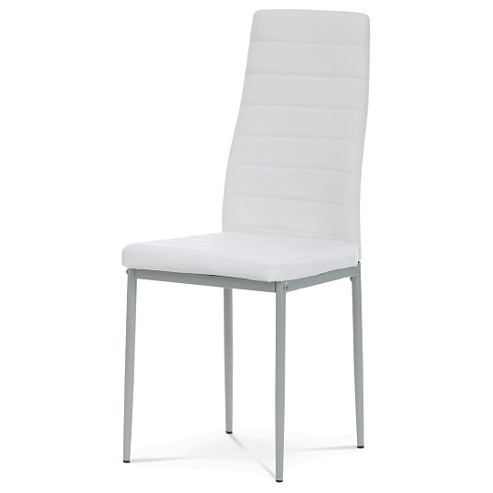 Jídelní židle, bílá, ekokůže, DCL-377 WT
