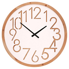 Hodiny nástěnné - pr. 60 cm, MDF a dřevěný rám, bílé Hodiny nástěnné - pr. 60 cm, MDF a dřevěný rám, bílé
