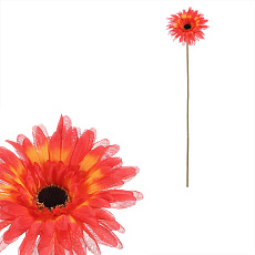 Gerbera - umělý květ na stonku, barva oranžová Gerbera - umělý květ na stonku, barva oranžová