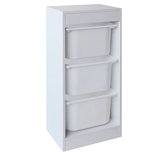 Regál s úložnými boxy, bílá, DUVAN Regál s úložnými boxy, bílá, DUVAN