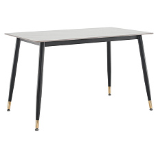 Jídelní stůl, bílý mramor/černá/zlatá, 121x71 cm, FLORENC TYP 1