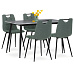 Jídelní set s 4 židlemi, 130x70x76cm, keramika, mramor, ASE-1001 GRN2