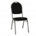 Židle, stohovatelná, látka černá / šedý rám, JEFF 3 NEW