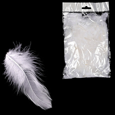 Peří přírodní - na aranžování, bílé, cena za balení (10 g)