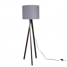 Stojací lampa, šedá / dřevo černé, LILA TYP 10 Stojací lampa, šedá / dřevo černé, LILA TYP 10