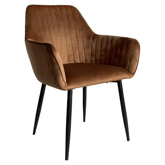 Jídelní křeslo, hnědá Velvet látka/černá, ZIRKOS