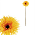 Gerbera - umělý květ na stonku, barva žlutá