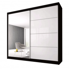 Skříň s posuvnými dveřmi, černá / bílá, 233x61x218, MULTI 35 Skříň s posuvnými dveřmi, černá / bílá, 233x61x218, MULTI 35