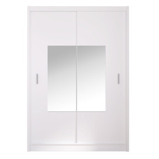 Skříň s posuvnými dveřmi, bílá, 150x215, MADRYT