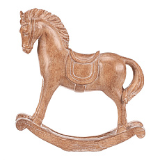 Koník houpací - 15 cm, polyresin, imitace dřeva Koník houpací - 15 cm, polyresin, imitace dřeva