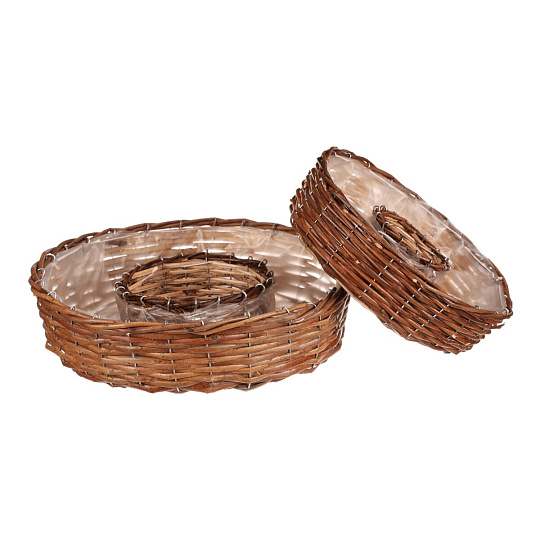 Obal na květiny - proutí, kruhový, cena za sadu 2 ks Obal na květiny - proutí, kruhový, cena za sadu 2 ks