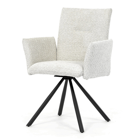 Jídelní židle, krémová, látka bouclé, DCH-W1117 CRM2