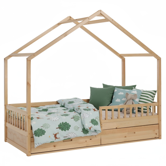 Montessori postel, 90x200, přírodní, masiv, BIANKA Montessori postel, 90x200, přírodní, masiv, BIANKA