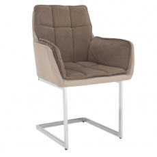 Jídelní židle, šedohnědá Taupe Velvet látka / látka, CHIMENA Jídelní židle, šedohnědá Taupe Velvet látka / látka, CHIMENA