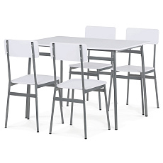 Jídelní set s 4 židlemi, 110x70x76cm, mdf AUT-O2156 WT
