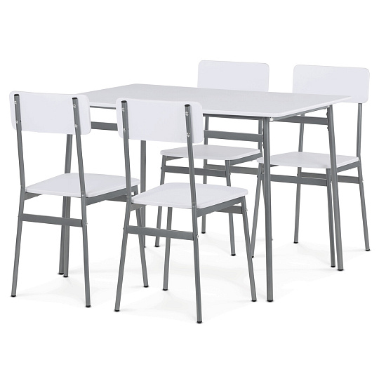 Jídelní set s 4 židlemi, 110x70x76cm, mdf AUT-O2156 WT