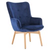 Designové křeslo, modrá Velvet látka, FODIL
