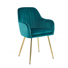 Designové křeslo, smaragdová Velvet látka / gold chrom-zlatý, ADLAM Designové křeslo, smaragdová Velvet látka / gold chrom-zlatý, ADLAM