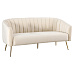 Designový 3-sed, béžová Velvet látka/gold chrom-zlatý, BAGY